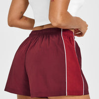 Oversized Piped Woven Track Shorts | Rosewood