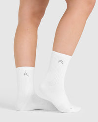 Lightweight Crew Socks 3 Pack | White