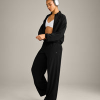 AirMove™ Straight Leg Pants with Reflective Logo | Black