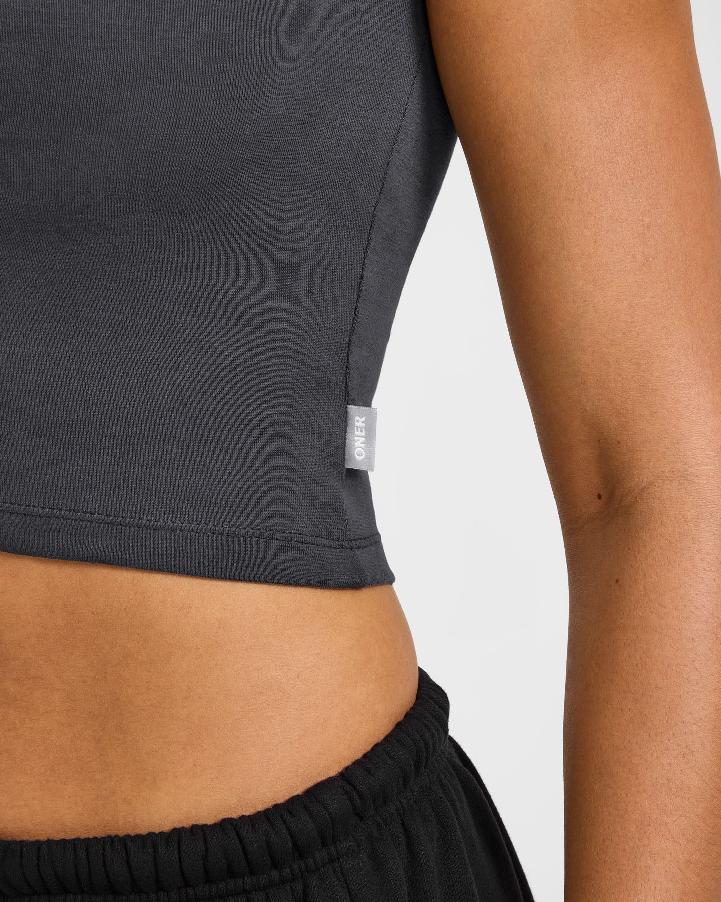 Cotton Baby T-Shirt with Grey Logo | Coal