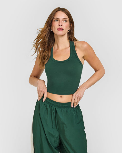 Oner Modal Cotton Fitted Mid Vest | Racing Green