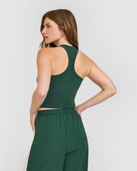 Cotton Fitted Mid Vest | Racing Green