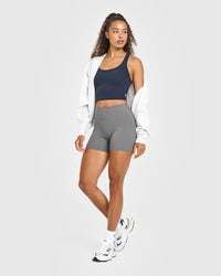 Cotton Fitted Mid Vest | True Blue