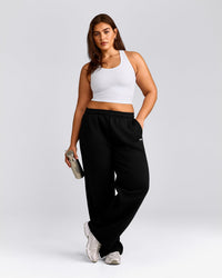 Cotton Fitted Mid Vest with Grey Logo | White