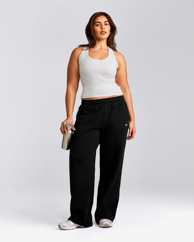 Cotton Fitted Vest with Grey Logo | Light Grey Marl