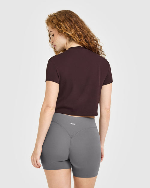 Cotton Relaxed T-Shirt | Plum Brown