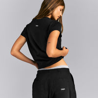 Regular Cotton Short Sleeve T-Shirt | Black