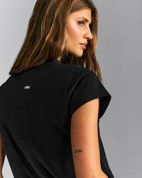 Regular Cotton Short Sleeve T-Shirt | Black