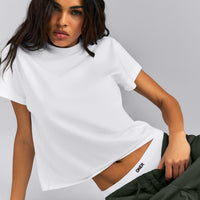 Regular Cotton Short Sleeve T-Shirt | White