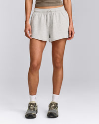 Cotton Vintage Lounge Shorts | Light Gray Marl