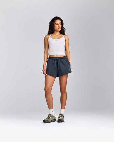 Cotton Vintage Lounge Shorts | Washed True Blue