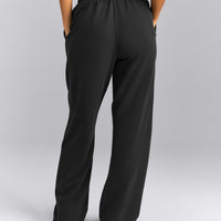 Cotton Vintage Lounge Wide Leg Joggers | Washed Black