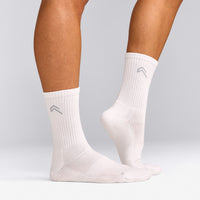 Crew Socks 3 Pack with Grey Logo | White