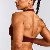 EasyLift™ Halter Bralette with Grey Logo | Rosewood