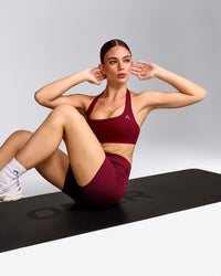 EasyLift™ Halter Bralette with Grey Logo | Ruby Red