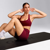 EasyLift™ Halter Bralette with Grey Logo | Ruby Red