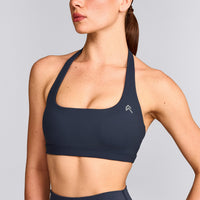 EasyLift™ Halter Bralette with Grey Logo | True Blue