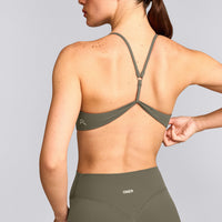 EasyLift™ Ultra Minimal Bralette with Grey Logo | Alpine Green