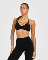 EasyLift™ Ultra Minimal Bralette with White Logo | Black