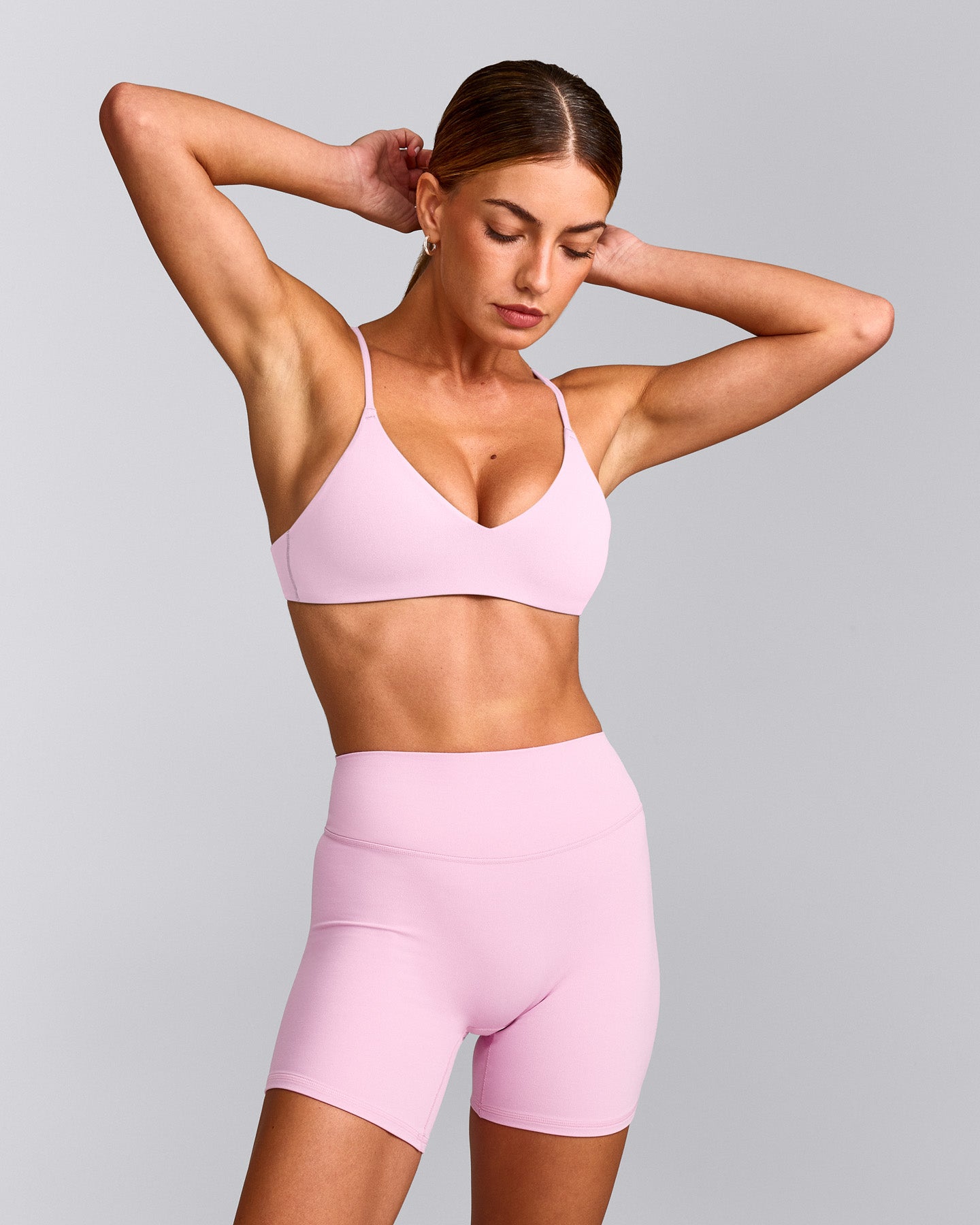 EasyLift™ Ultra Minimal Bralette with Grey Logo | Chalk Pink