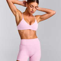 EasyLift™ Ultra Minimal Bralette with Grey Logo | Chalk Pink