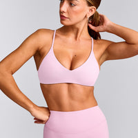 EasyLift™ Ultra Minimal Bralette with Grey Logo | Chalk Pink