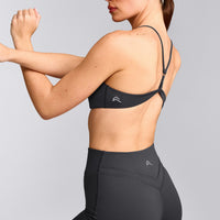EasyLift™ Ultra Minimal Bralette with Grey Logo | Coal