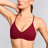 EasyLift™ Ultra Minimal Bralette with Gray Logo | Ruby Red
