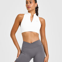 EasyLift™ Zip High Neck Sports Bra | White
