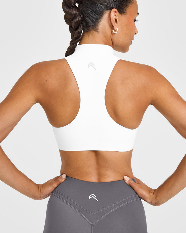 EasyLift™ Zip High Neck Sports Bra | White