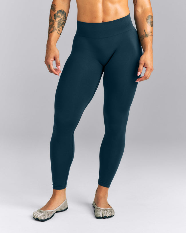 EffortlessLift™ Seamless Mid Rise Leggings | Oil Blue