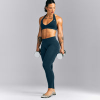EffortlessLift™ Seamless Mid Rise Leggings | Oil Blue