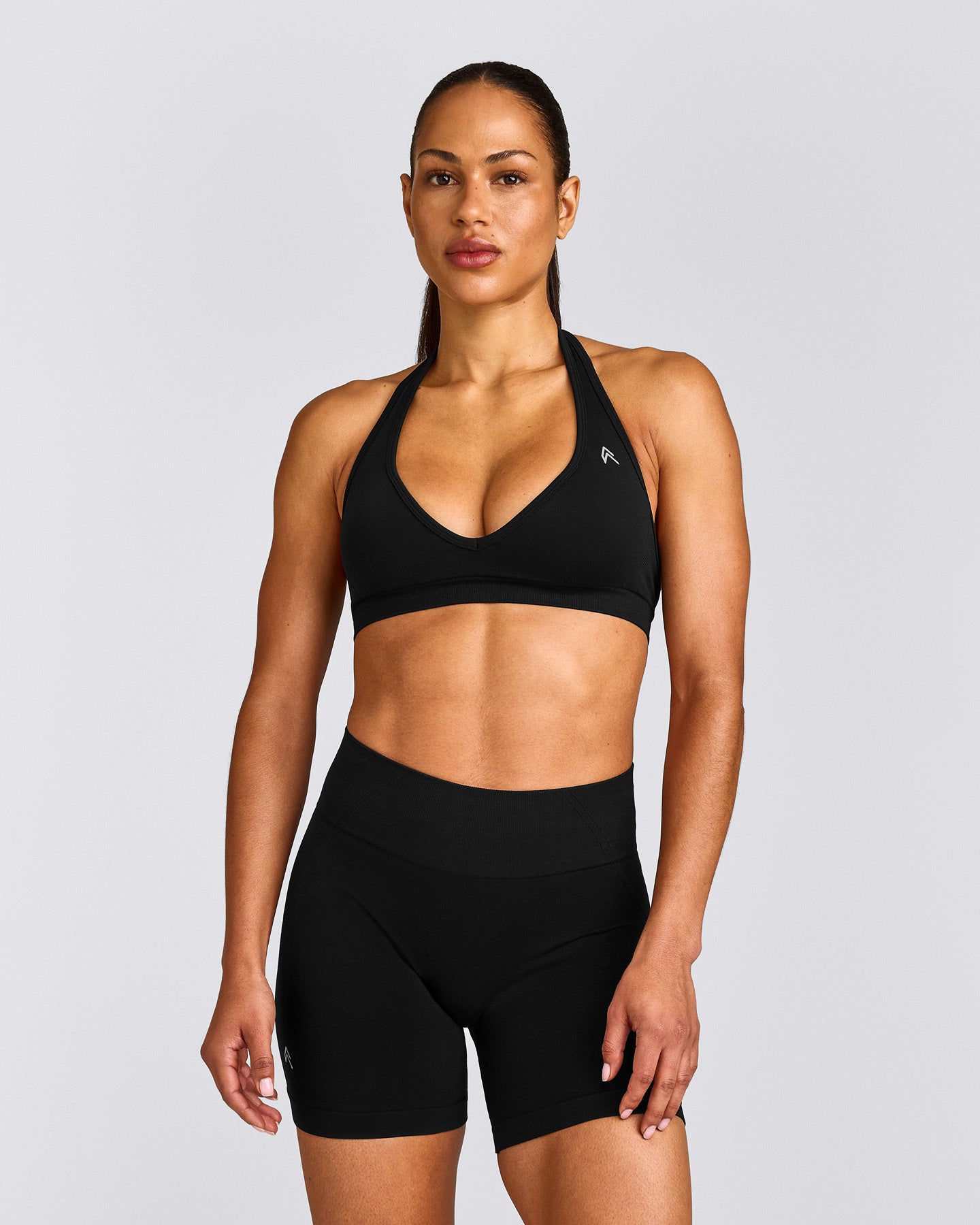 EffortlessLift™ Seamless Halter Neck Sports Bra New Branding | Black