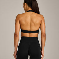 EffortlessLift™ Seamless Halter Neck Sports Bra New Branding | Black