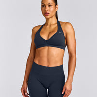 EffortlessLift™ Seamless Halter Neck Sports Bra New Branding | True Blue