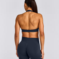 EffortlessLift™ Seamless Halter Neck Sports Bra New Branding | True Blue