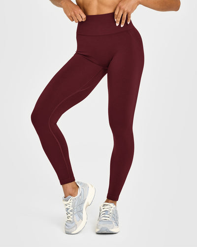EffortlessLift™ Seamless Leggings with White Logo | Rosewood