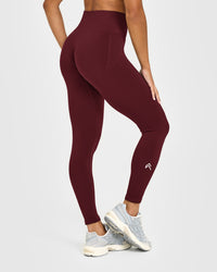 EffortlessLift™ Seamless Leggings with White Logo | Rosewood