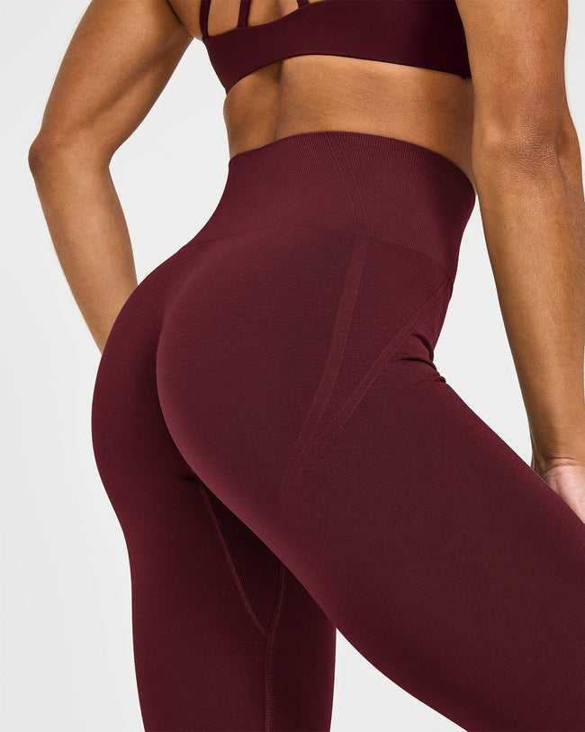 EffortlessLift™ Seamless Leggings with White Logo | Rosewood