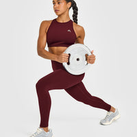 EffortlessLift™ Seamless Leggings with White Logo | Rosewood