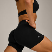 EffortlessLift™ Seamless High Rise Shorts New Branding | Black