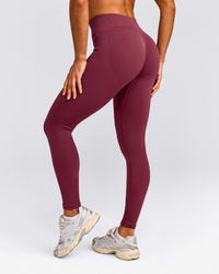 EnhanceLift™ Seamless Leggings with Grey Logo | Burnt Maroon