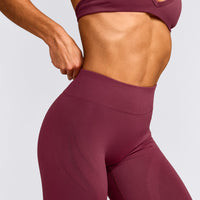 EnhanceLift™ Seamless Leggings with Grey Logo | Burnt Maroon