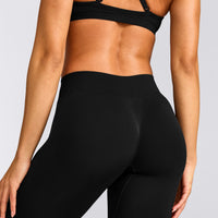 EnhanceLift™ Seamless Leggings with Gray Logo | Black