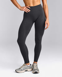 EnhanceLift™ Seamless Leggings with Grey Logo | Coal