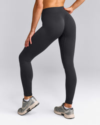 EnhanceLift™ Seamless Leggings with Grey Logo | Coal
