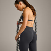 EnhanceLift™ Seamless Leggings with Grey Logo | Coal