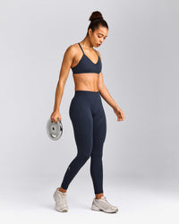 EnhanceLift™ Seamless Leggings with Gray Logo | True Blue