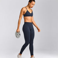 EnhanceLift™ Seamless Leggings with Gray Logo | True Blue