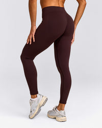 EnhanceLift™ Seamless Leggings with Grey Logo | Plum Brown
